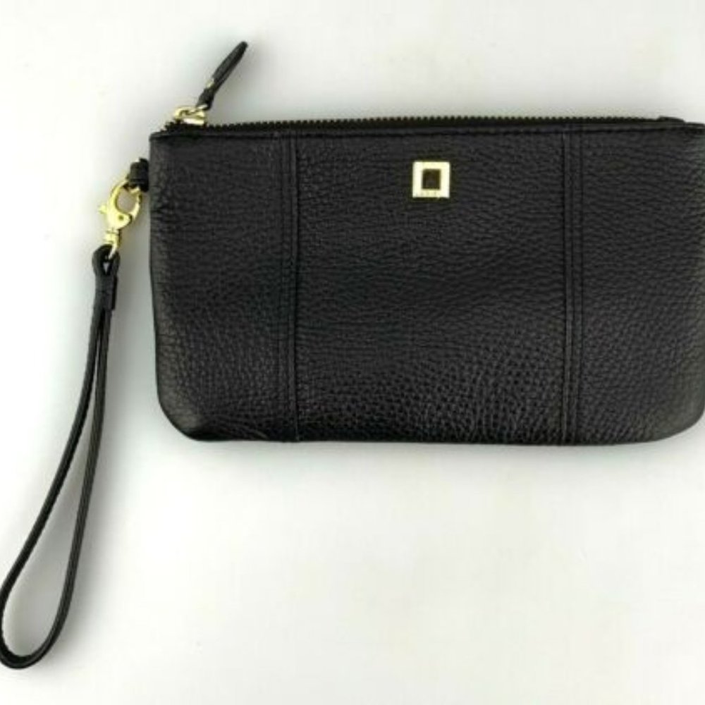NWOT Purse Bag LODIS Black pebbled leather wristlet